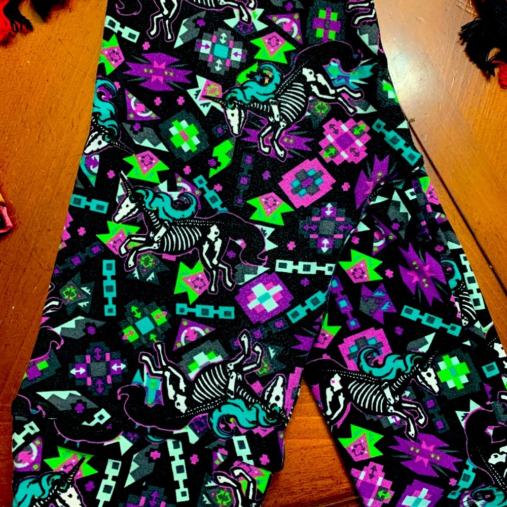LuLaRoe Tween Unicorn Skeleton Leggings